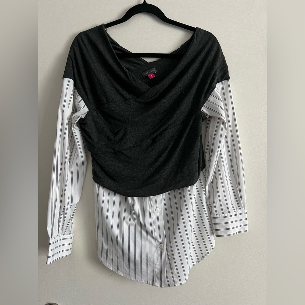 Vince Camuto Charcoal Gray Knit Top